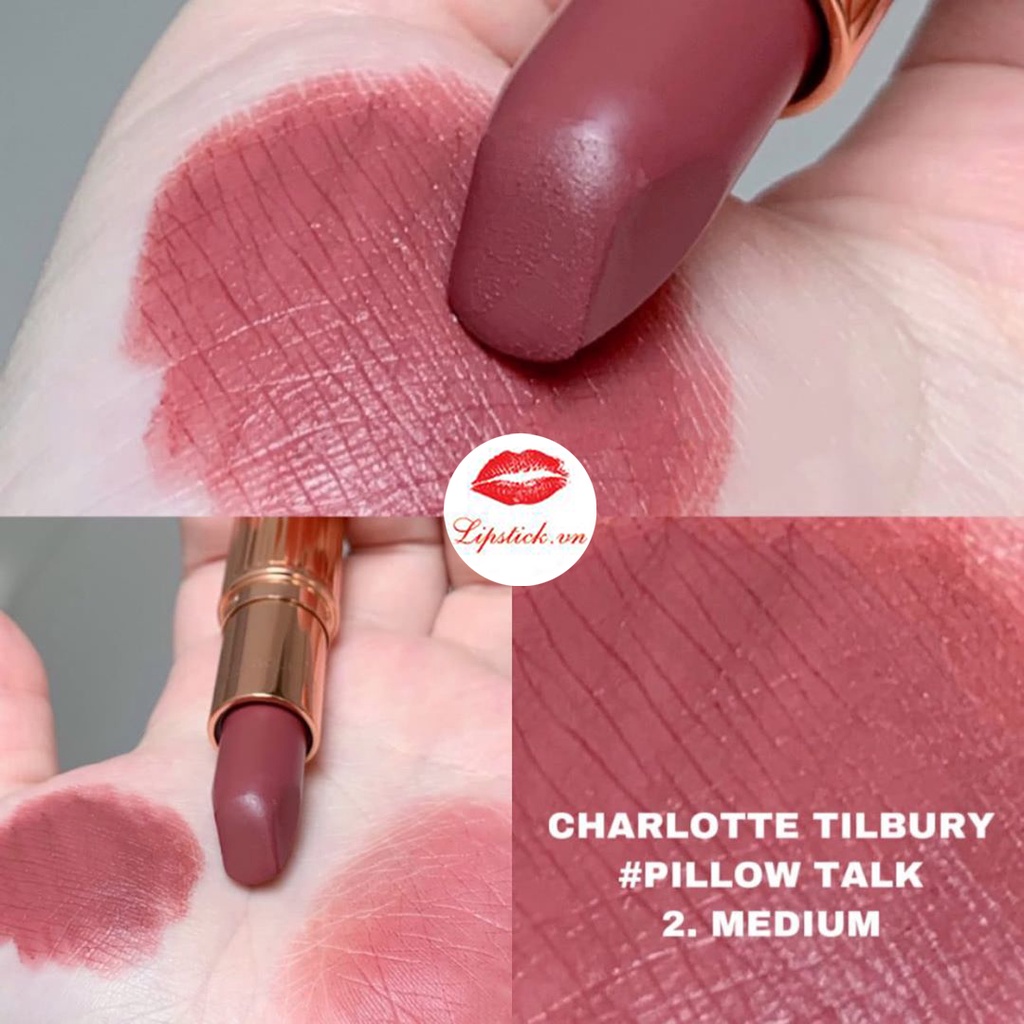 Son Charlotte Tilbury Pillow Talk Medium - Hồng Đỏ Đất
