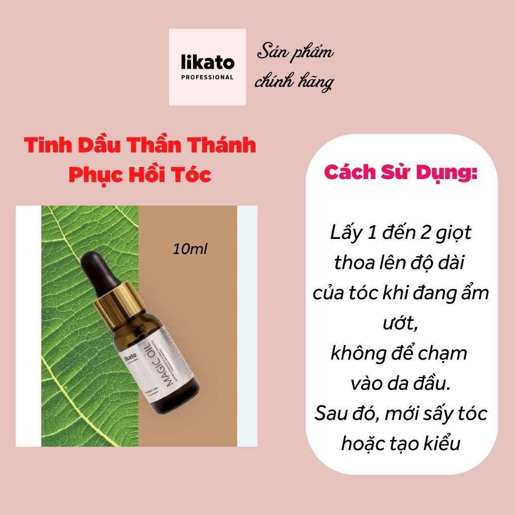 Tinh dầu dưỡng tóc, dầu dưỡng tóc argan dầu dừa keratin RECOVERY LIKATO PROFESSIONAL 10ml