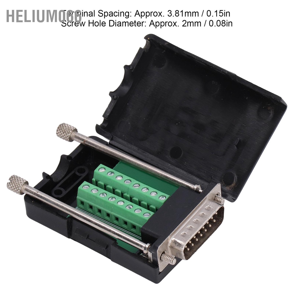 Helium066 Đầu nối không hàn DB15 15 Pin Breakout Board DSUB Mô-đun bộ điều hợp đầu cuối nam có vỏ