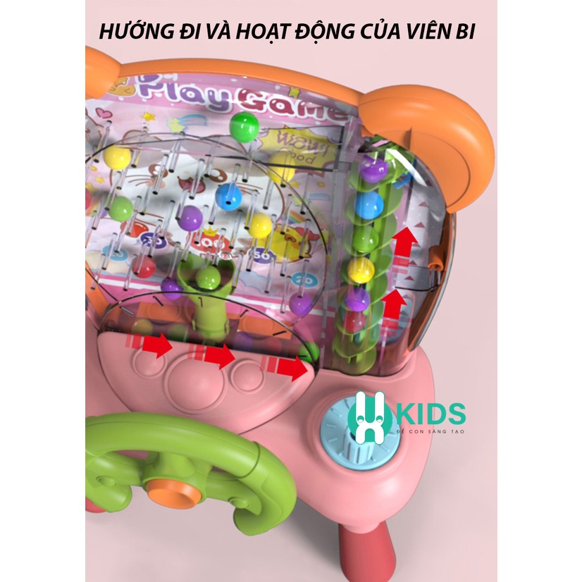 Máy hứng bi bắt bóng hình chú mèo dễ thương, đồ chơi vô lăng trẻ em rèn luyện sự tập trung của tay mắt