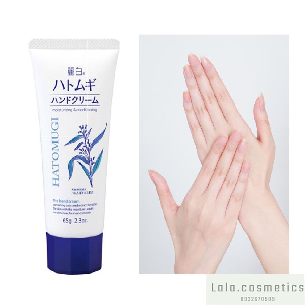 Kem Dưỡng Da Tay Hạt Ý Dĩ Reihaku Hatomugi Hand Cream 65g