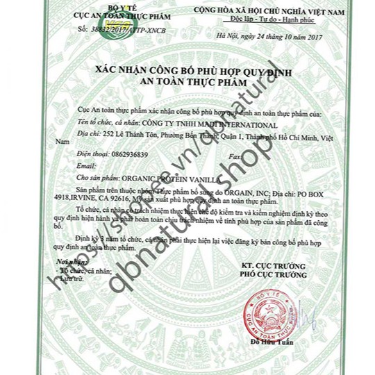 Orgain Protein organic Bột Đạm Làm Bánh Pha Sữa hữu cơ thực vật SuperFood, Vanilla Bean Vegan, Non GMO | BigBuy360 - bigbuy360.vn