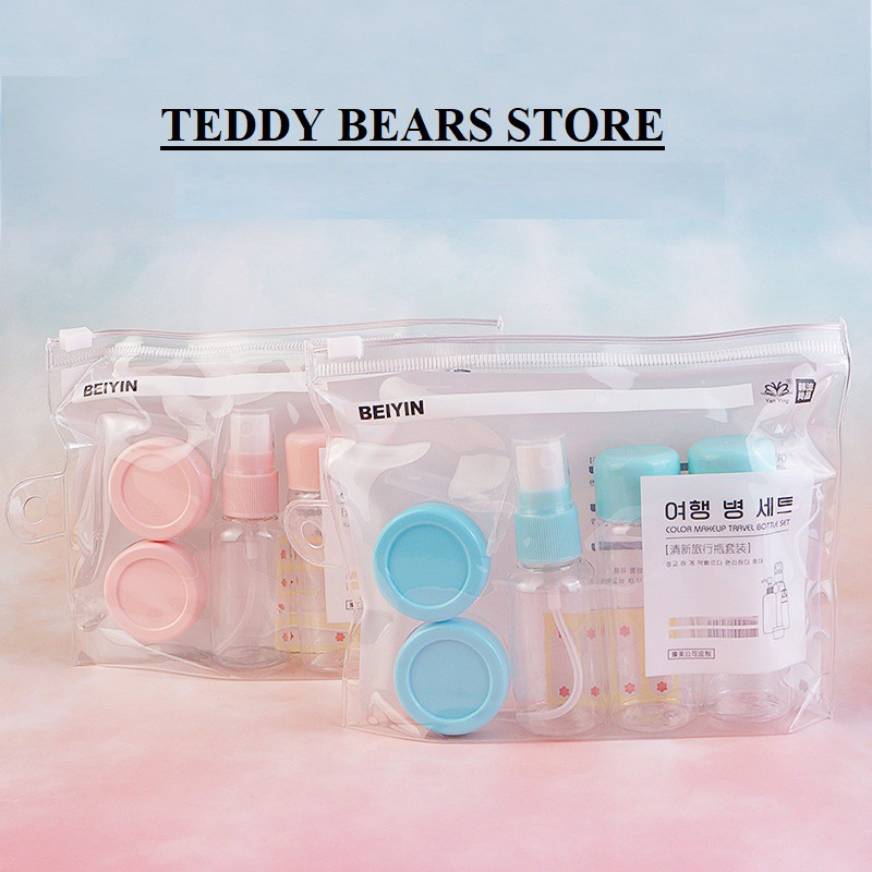Bộ chiết mỹ phẩm 7 món cực tiện dụng Teddy Bears store