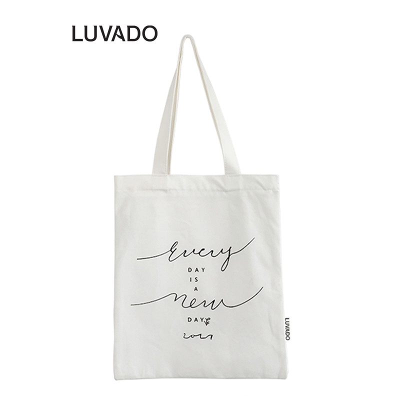 Túi tote vải đeo chéo canvas bag giá rẻ đẹp đi học LUVADO TX768