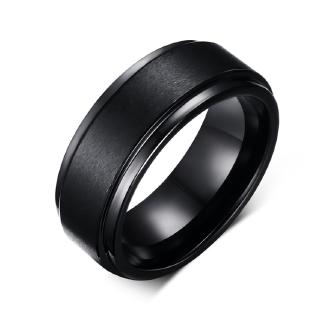 Nhẫn nam đơn giản 8mm màu đen bằng vonfram cacbua tinh khiết thời trang