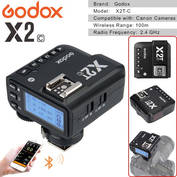 Cục phát Trigger Godox X2T-C for Canon điều khiển đèn flash trong Studio