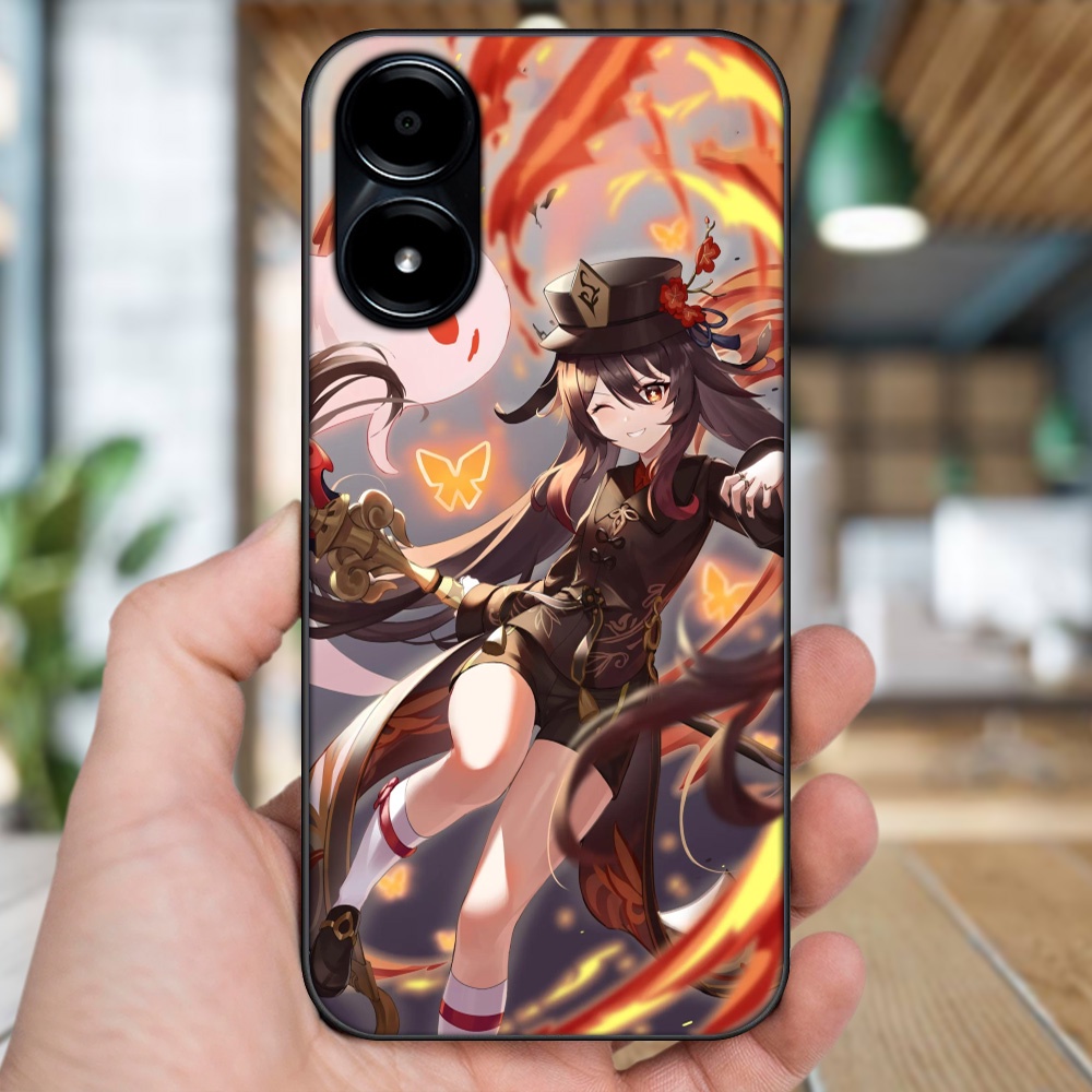 Ốp lưng Vivo Y02s viền đen in hình Hutao Genshin Impact