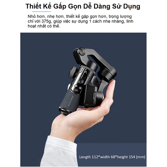 Gimbal Chống Rung Điện Tử SMART XR, Chính Hãng OACHUAN, Tay Cầm Kiêm Sạc Dự Phòng Không Dây - Gậy Quay Phim Chống Rung