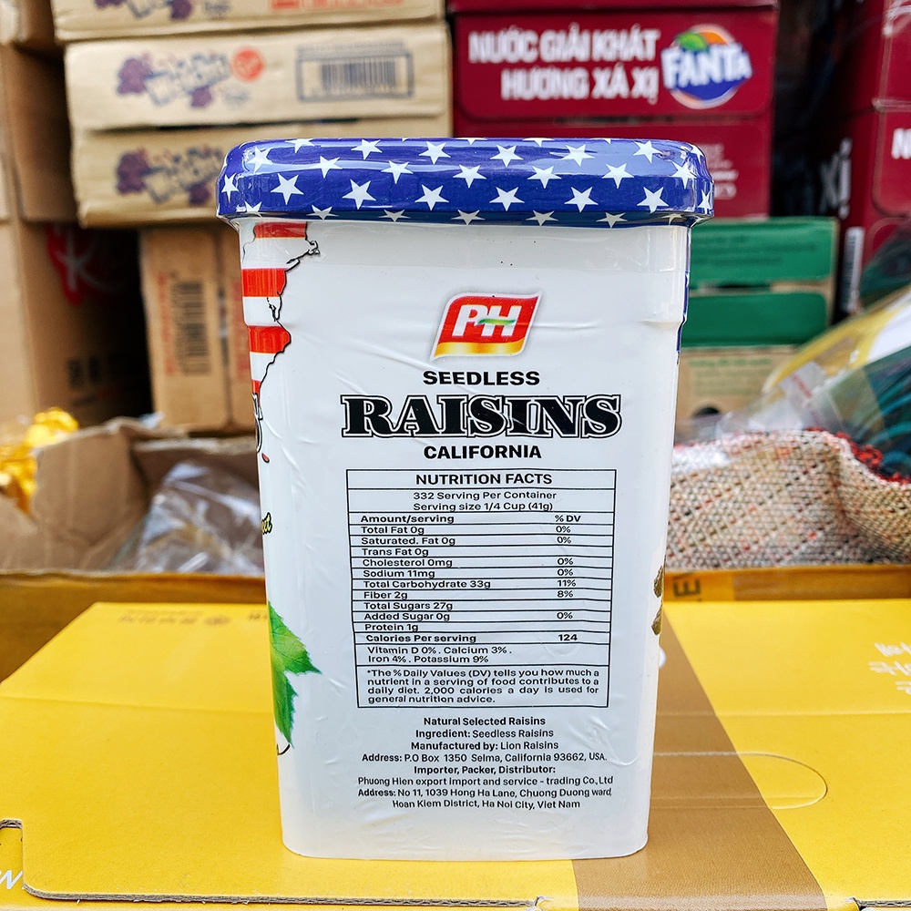Hộp nho khô  275g Raisin nhập khẩu - Date mới 12 tháng