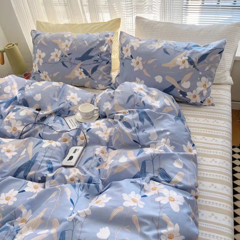 Bộ Chăn Ga Gối ❤️ Cotton living 100% cao cấp đủ size ga giường họa tiết trái tim đáng yêu nhập khẩu Hàn Quốc chính hãng