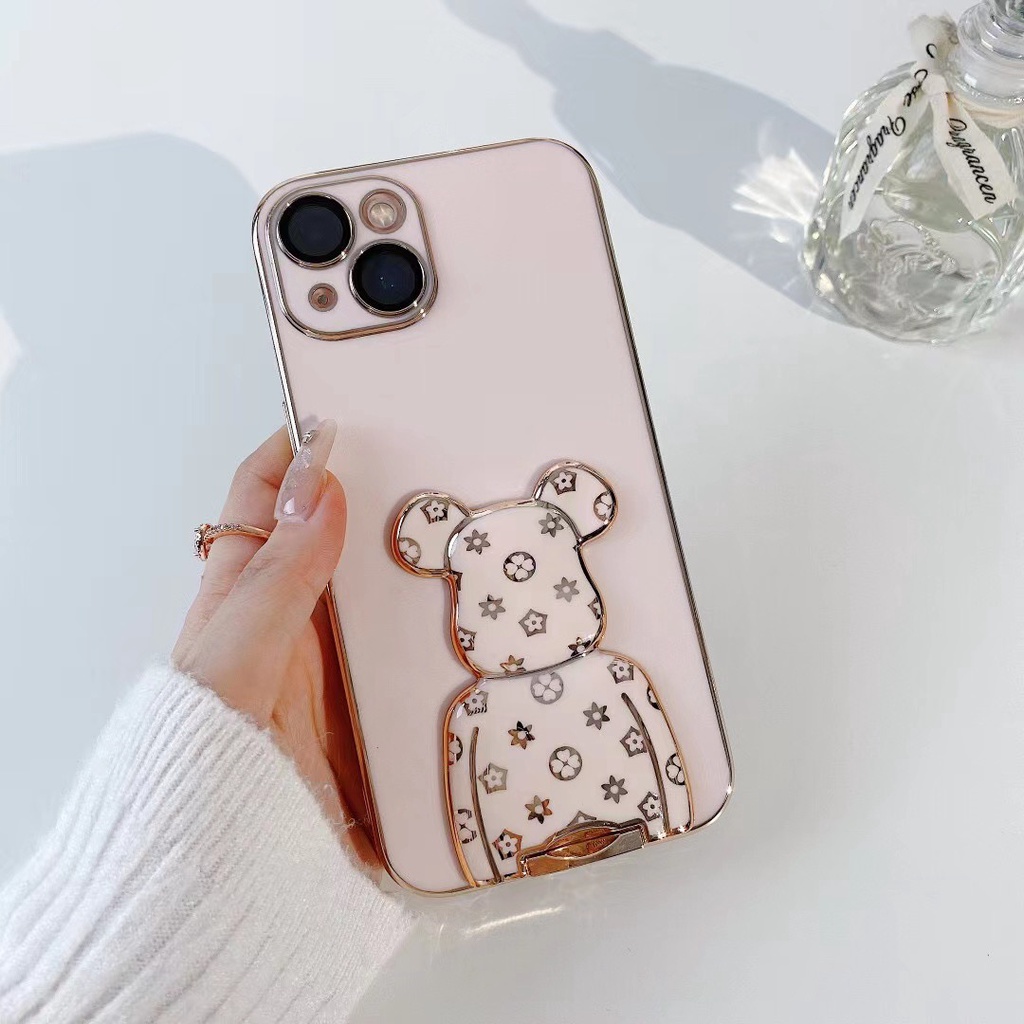 Ốp Điện Thoại Mềm Mạ Điện Hình Gấu Cho Iphone 13 pro max 12 pro max 11 pro max xs max xr x 7plus