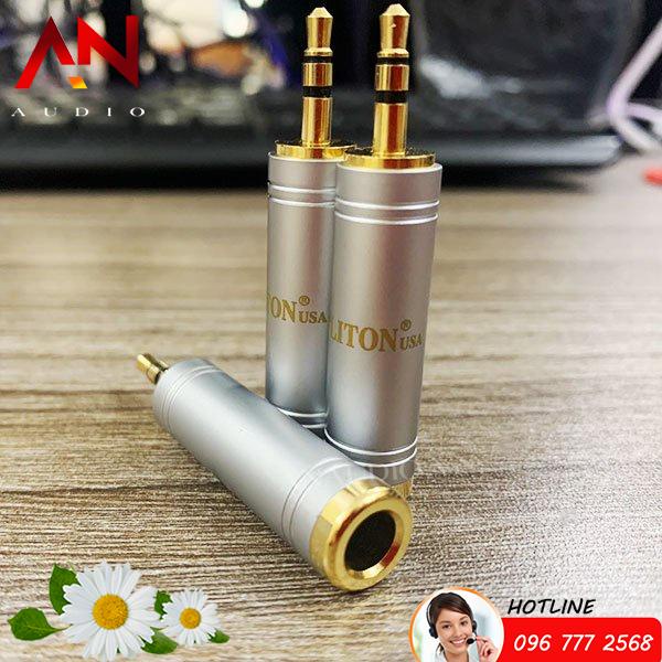 01 Jack chuyển 3.5mm đực ra 6.35mm cái - Hàng Cao Cấp LITON USA