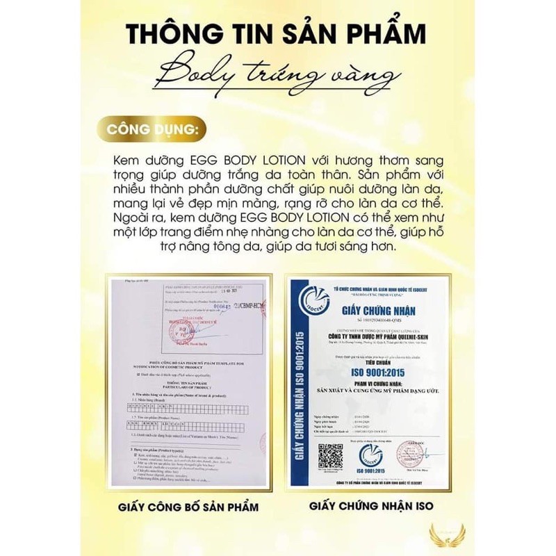 body trứng vàng +tặng kèm huyết thanh