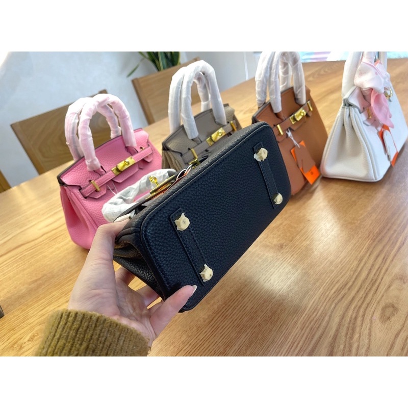 Túi H da sần sz20cm + tặng kèm khăn