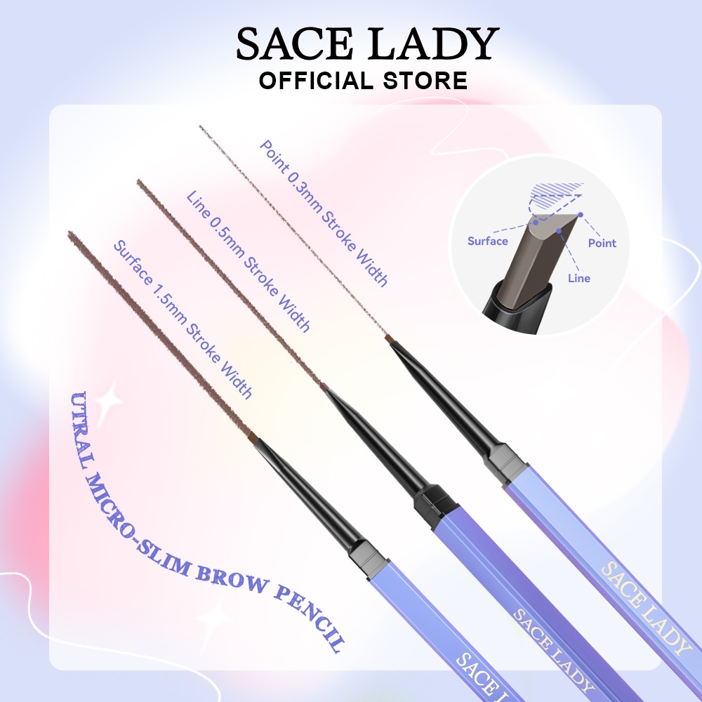 Bút kẻ lông mày SACE LADY chống thấm nước lâu trôi trang điểm tự nhiên 0.1g