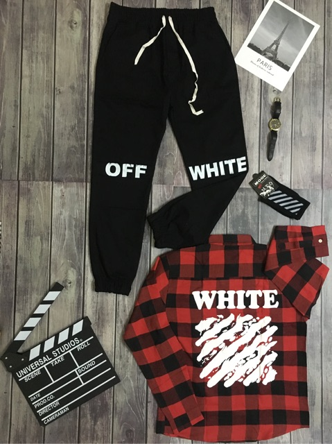 Quần jogger jean off white