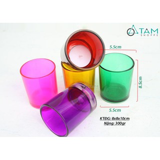 Chân nến ly thủy tinh màu TAN