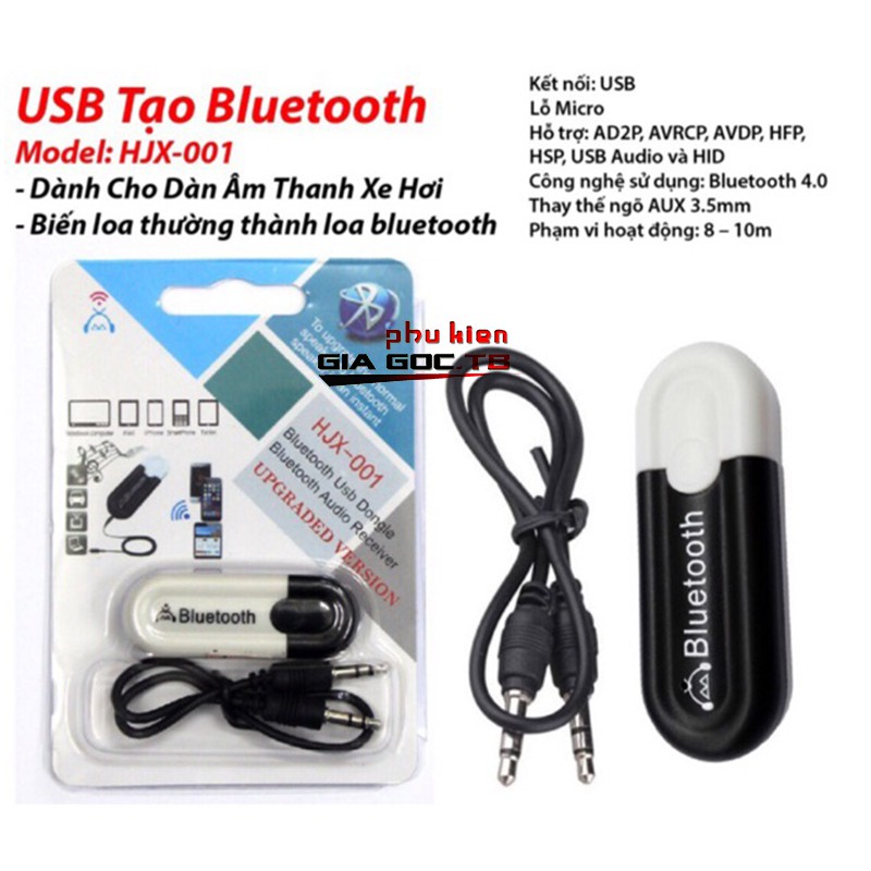 USB Bluetooth 5 0 HJX 001 loại 1 không nhiễu - dùng cho loa, amply, mixer, equalizer 4.8 [Bảo hành 1 đổi 1]