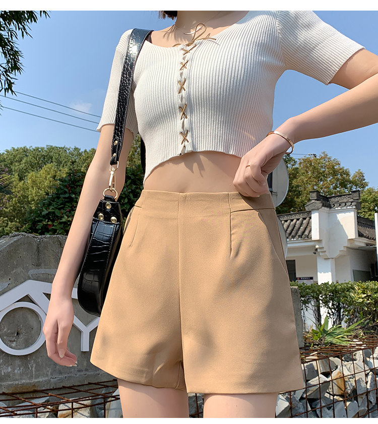 Quần Short Lưng Cao Chất Chiffon Cho Nữ