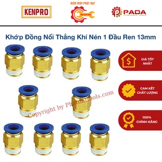 Khớp đồng nối thẳng khí nén 1 đầu ren 13mm-Đủ size ống từ 6-8-10-12