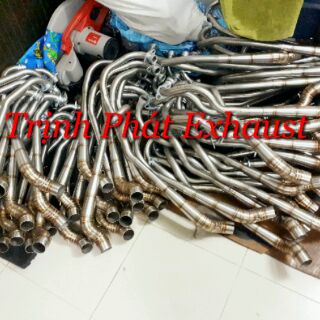 Cổ pô 2 khúc mẫu cong STB vân titan