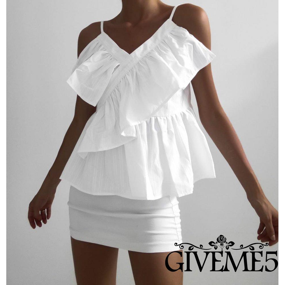 Áo nữ vai dây họa tiết sọc thời trang quyến rũ