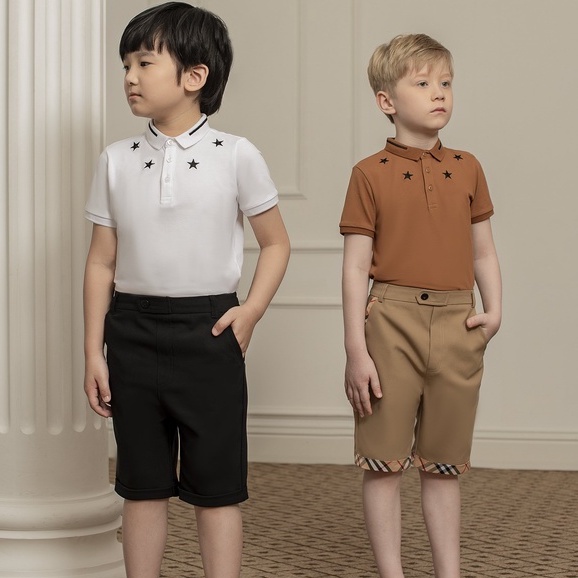 Áo polo cộc tay cho bé trai 137Kids hình ngôi sao chất cotton thoáng mát