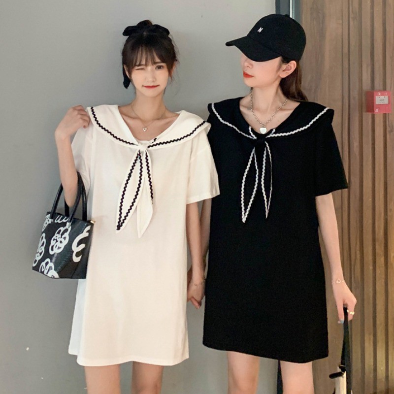 Váy đôi nữ đen trắng SET Đồ đôi bạn thân nữ trào lưu tiktok mẫu mới