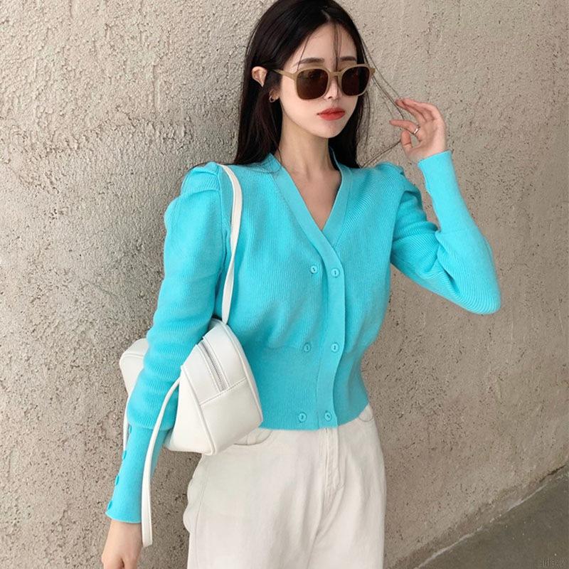 Áo Sweater Khoác Ngoài Thiết Kế Tay Dài Dáng Rộng Màu Trơn Phong Cách Cổ Điển Hàn Quốc