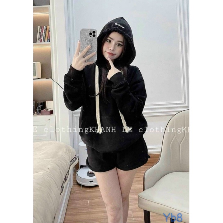 (MẪU MỚI) SÉT BỘ NỈ ÁO HOODIE CHUI ĐẦU GIẤU QUẦN ĐI CHƠI SIU XINH CHO CÁC BẠN NỮ TEEN HHP