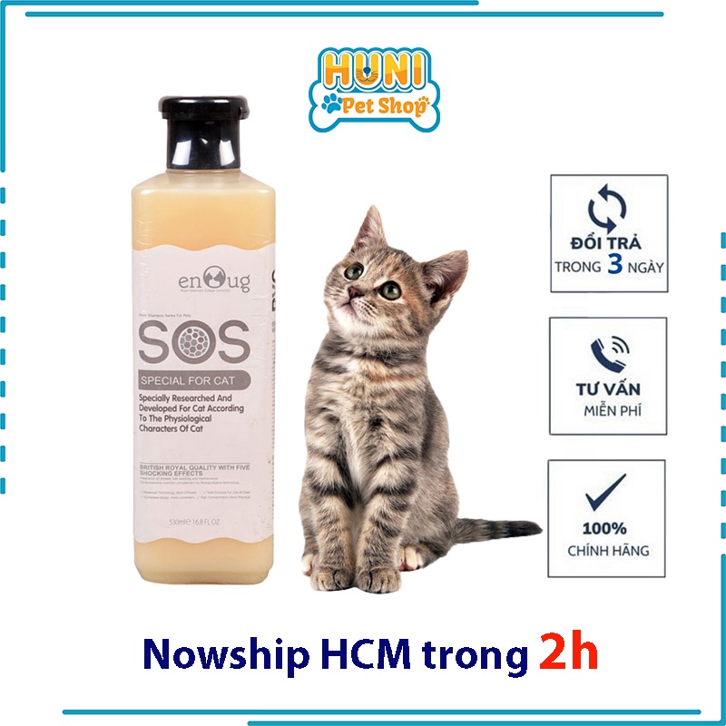 Sữa tắm cho mèo SOS dầu tắm cho mèo thơm lâu đến 10 ngày hạn chế tắm nhiều lần giảm căng thẳng mèo 530ml-Huni Petshop