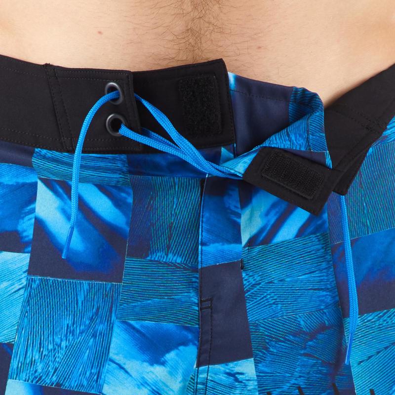 Quần short lướt ván tiêu chuẩn Decathlon OLAIAN 500 - Xanh dương Tropicsquare size 2XL