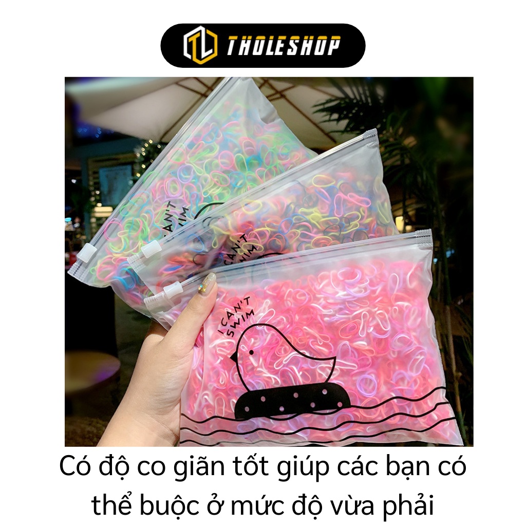 Thun Buộc Tóc - Túi Zip 1000 Dây Su Cột Tóc Đàn Hồi Nhiều Màu Sắc Cho Bé Gái 9299