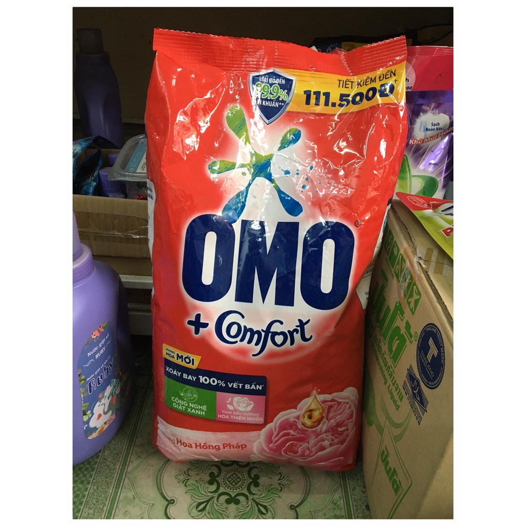 Bột giặt OMO công nghệ giặt xanh giúp xoáy bay vết bẩn và loại bỏ mùi hôi 6kg