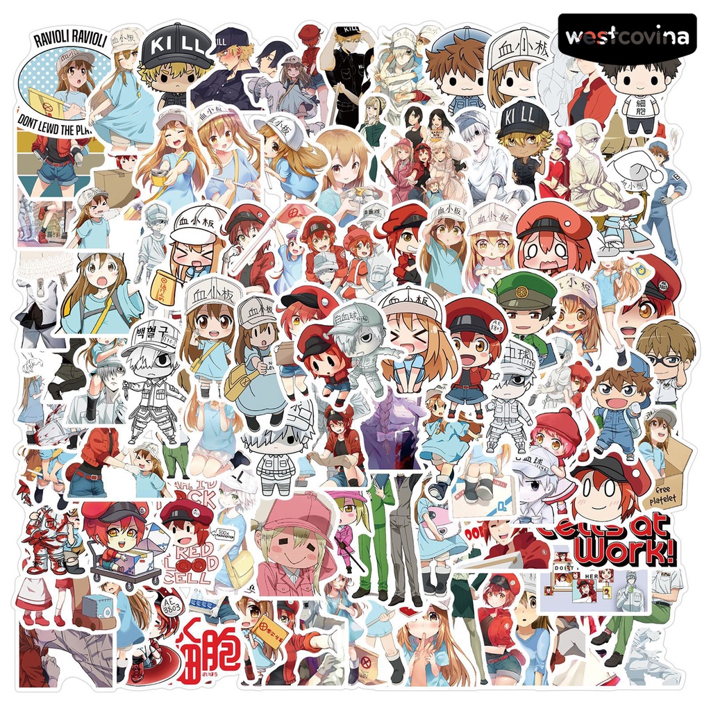 [Hot]✍Set 100 Miếng Dán Hoạt Hình Sáng Tạo Trang Trí Tủ Lạnh