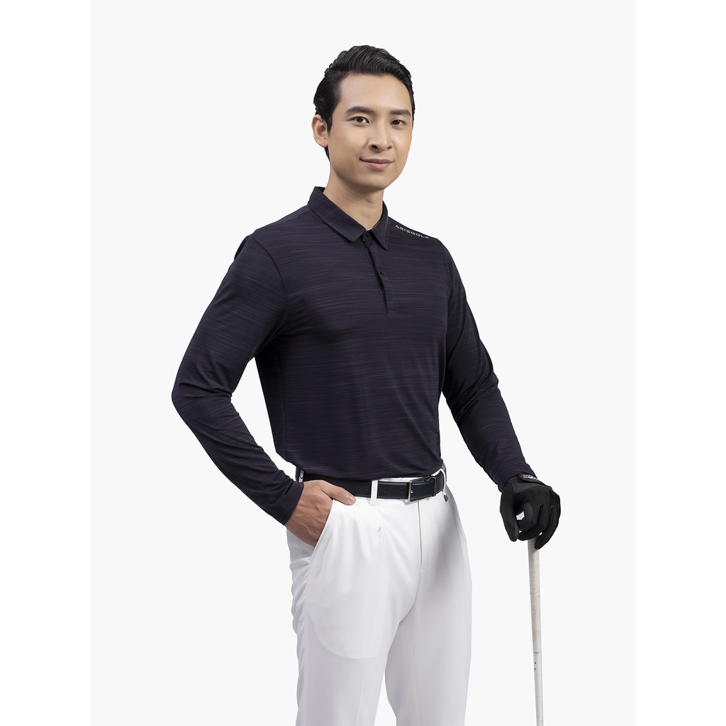 Áo thun dài tay nam cổ bẻ Aristino dòng cao cấp GOLF FIT khỏe khoắn , năng động ALPG02W1