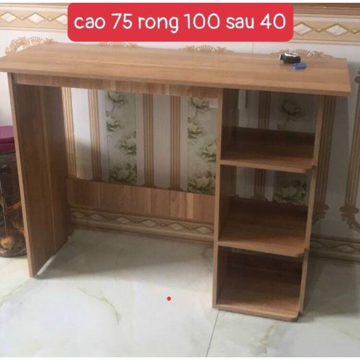 Bàn Làm Việc Gỗ - Bàn Học Gỗ Phối Kệ Sách Đa Năng Nội Thất Lắp Ráp 40x100