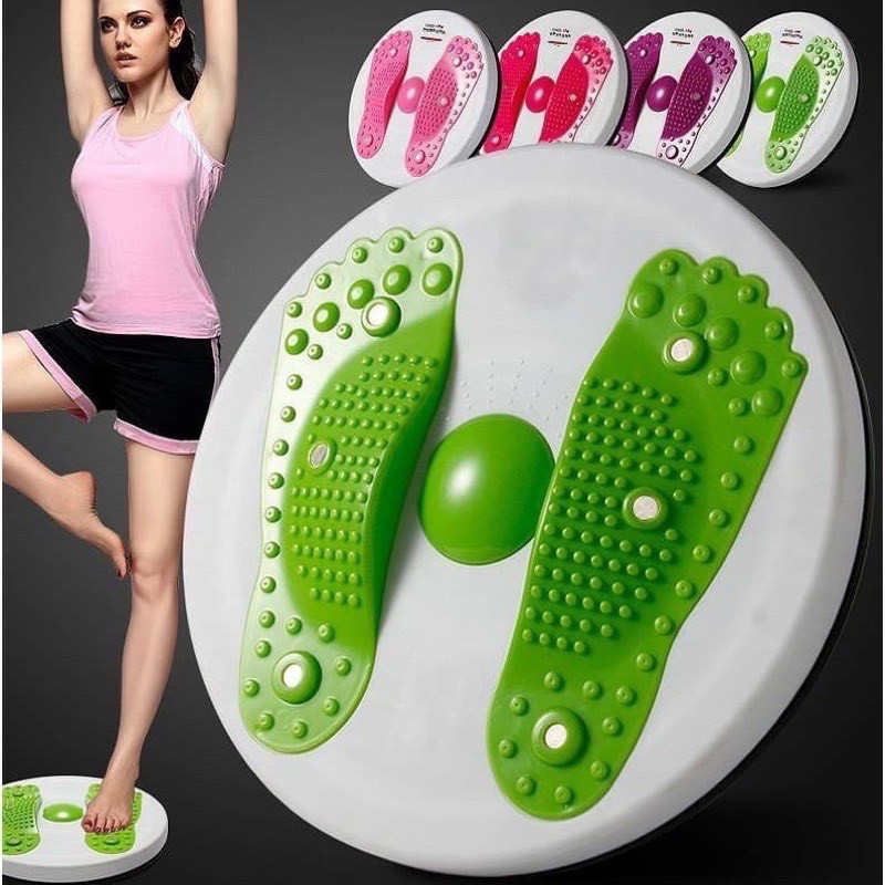 Đĩa xoay lắc tập eo 360 độ, bàn xoay tập cơ bụng tại nhà và hạt cao su massage bàn chân