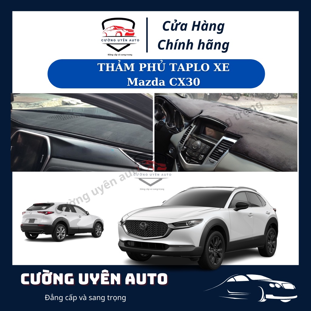 Thảm taplo Mazda CX30 bằng lông Cừu 3 lớp hoặc Da Cacbon