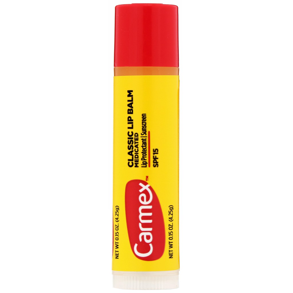 Son dưỡng môi Carmex Classic Lip Balm Medicated SPF 15 (Thỏi 4.25g)