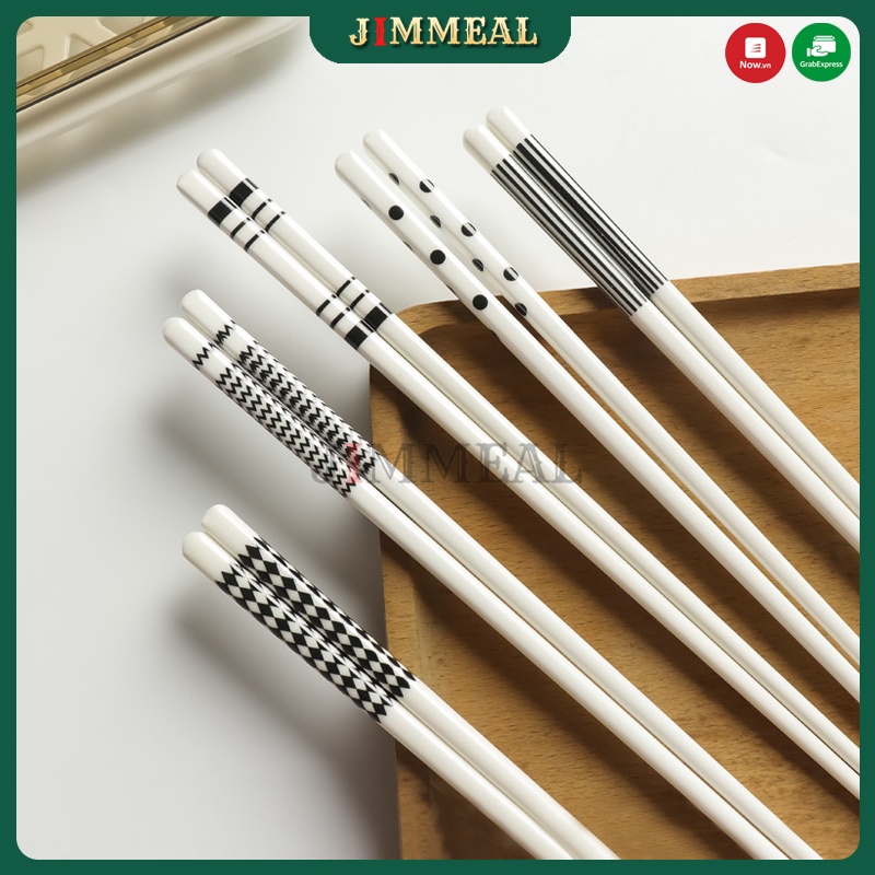 Đũa Gốm Sứ Ceramic Phong Cách Nhật Bản Jimmeal Chống Trơn Trượt, Chịu Nhiệt, Chống Nấm Mốc, Vi Khuẩn, Dễ Vệ Sinh