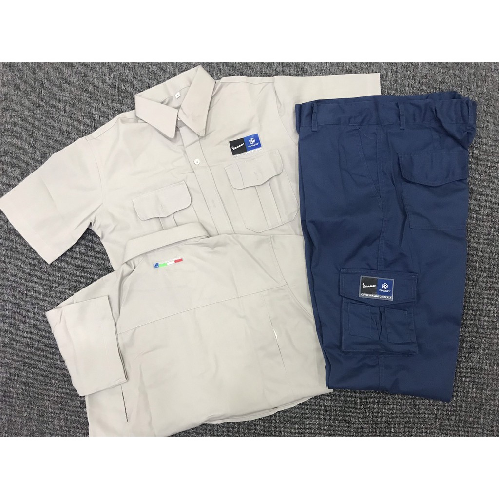 Đồng phục sữa xe piaggio xám