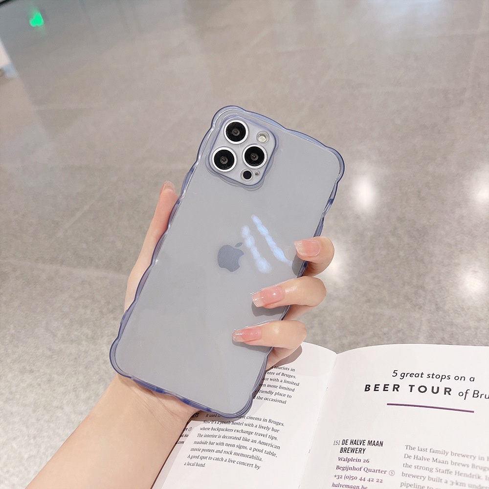 Ốp Điện Thoại Trong Suốt Viền Hồng Cho IPhone 7 / 8 SE 2020 7P / 8Plus X XS XR 11 12 13 Mini Pro Max