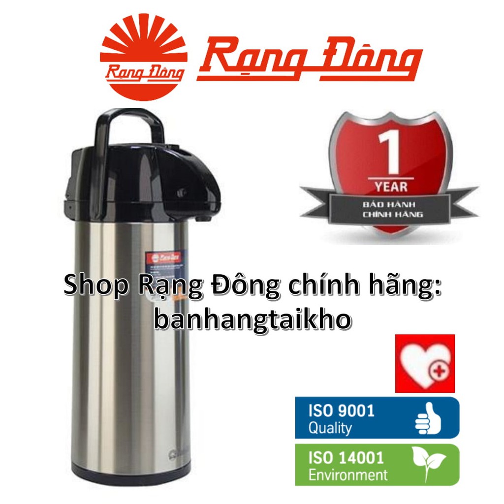 Phích giữ nhiệt Rạng Đông 1L-2L-2,5L, có cần bơm nước, đế xoay 360 độ,..