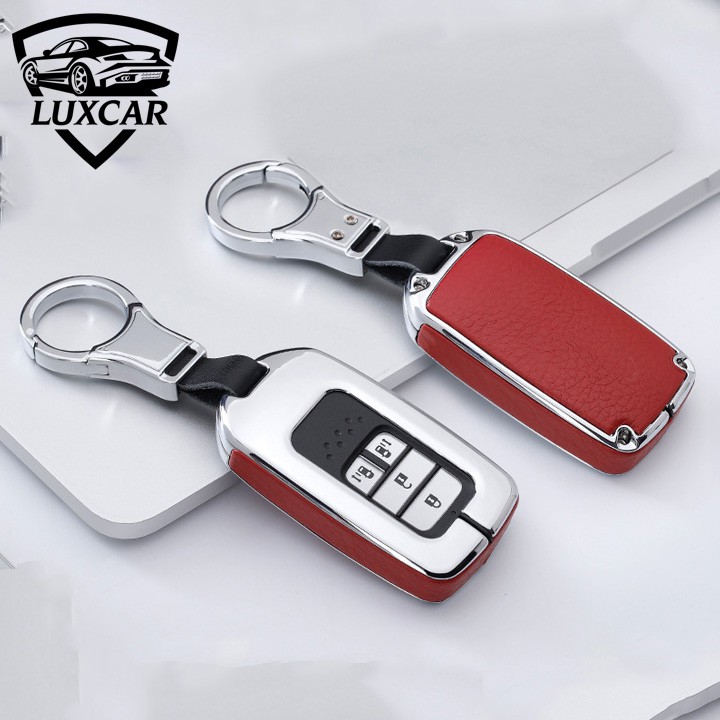 Ốp khóa hợp kim bọc da LUXCAR cao cấp HONDA CRV, HRV, CITY, CIVIC, JAZZ