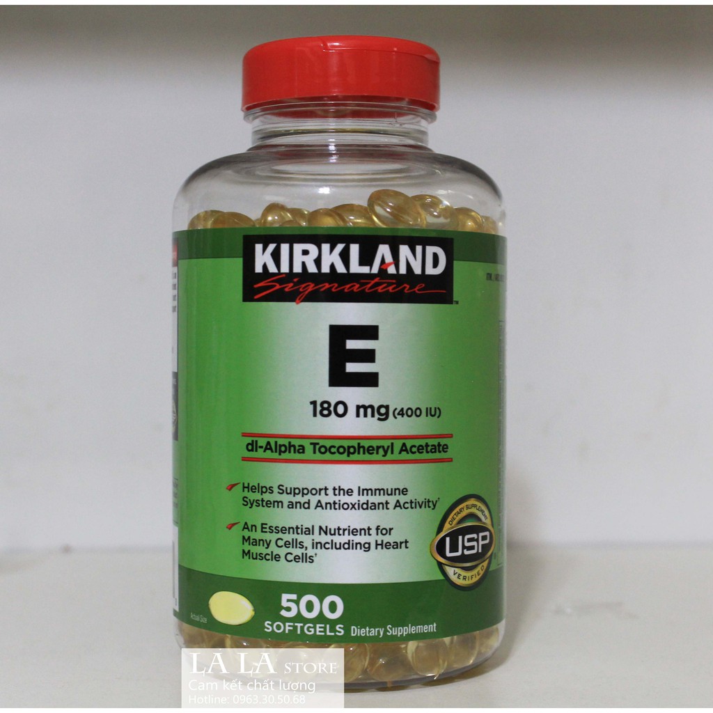 [Bạn mới nhập COSHBM -50% đơn 0Đ] Viên uống Vitamin E 400 IU 500 Viên Kirkland Của Mỹ