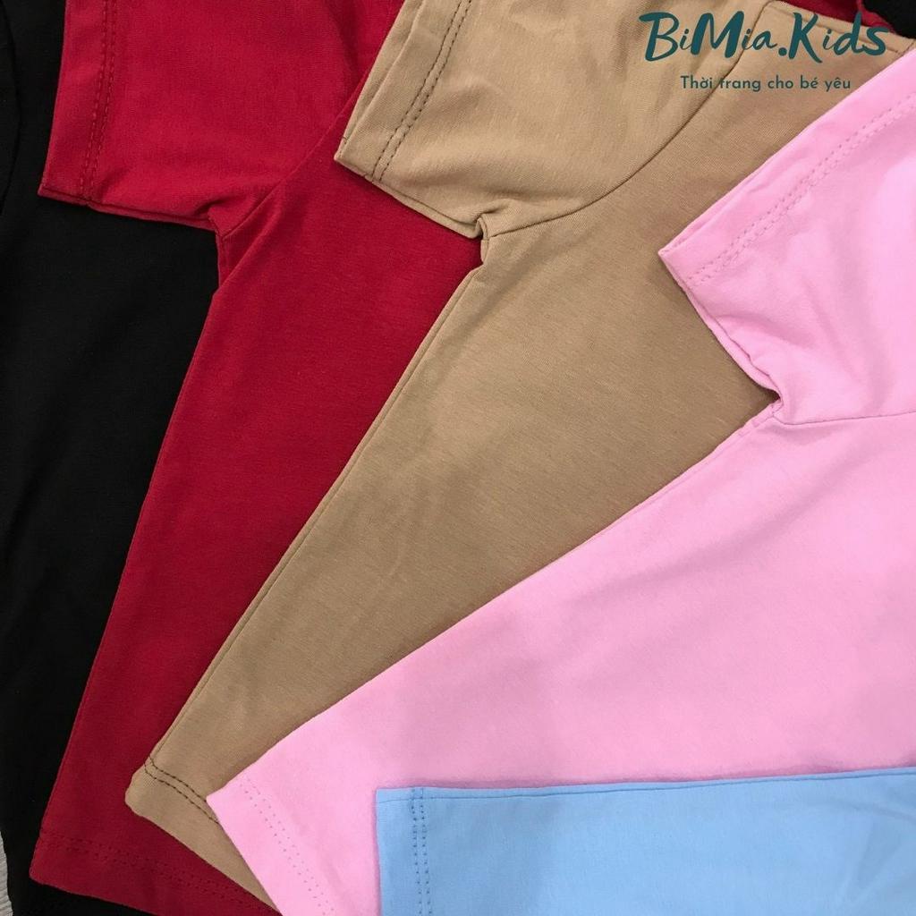 Áo thun trơn cộc tay cho bé trai bé gái BIMIA.KID Cotton 100% thoáng mát chất lượng cao
