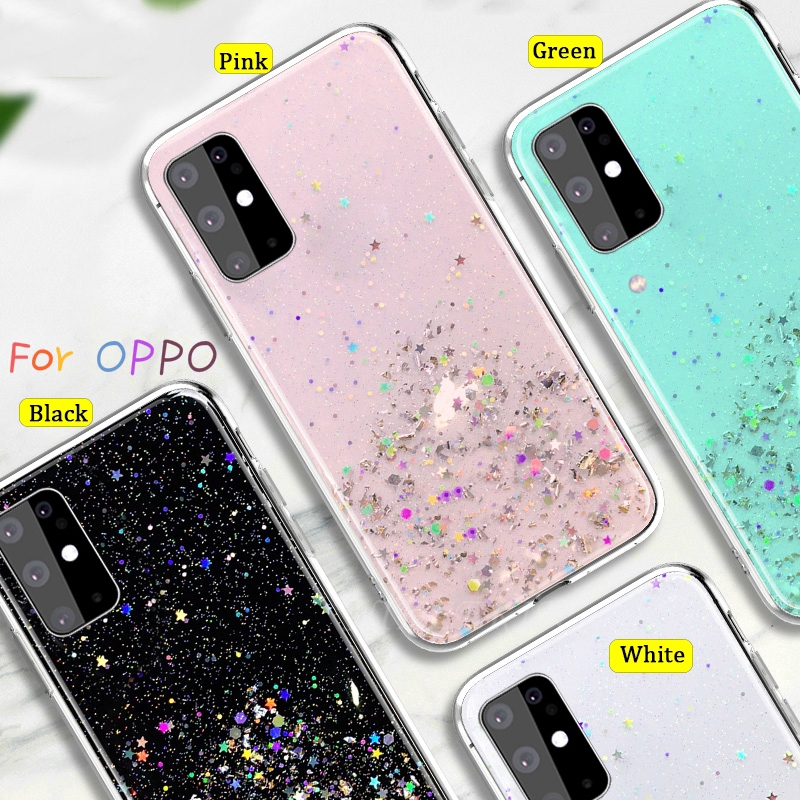 OPPO Reno 3 Pro Reno 2F 2Z Reno 2 Z ACE Reno 10X Zoom Case Silver Foil Bling Starry Sky Glitter Soft Silicon Phone Cover