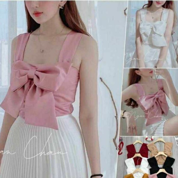 Áo sát nách dây bảng bự phối nơ to cao cấp