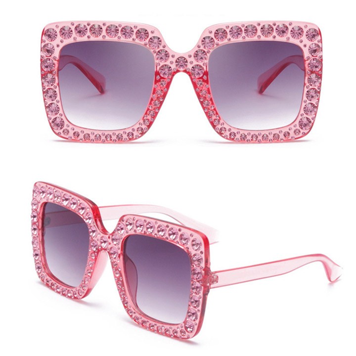 kính mắt vuông đính đá